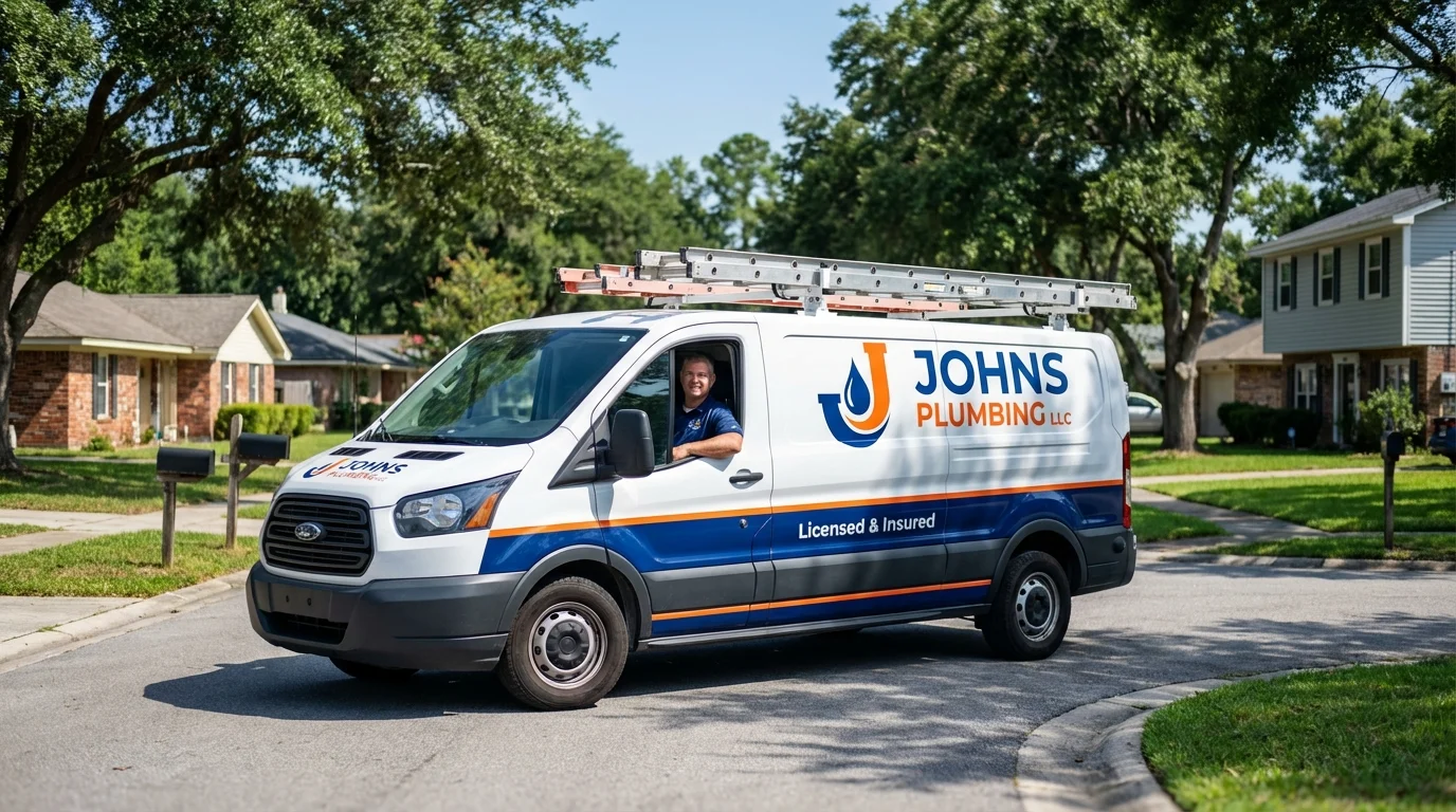 Johns Plumbing LLC service van in Sutter, CA