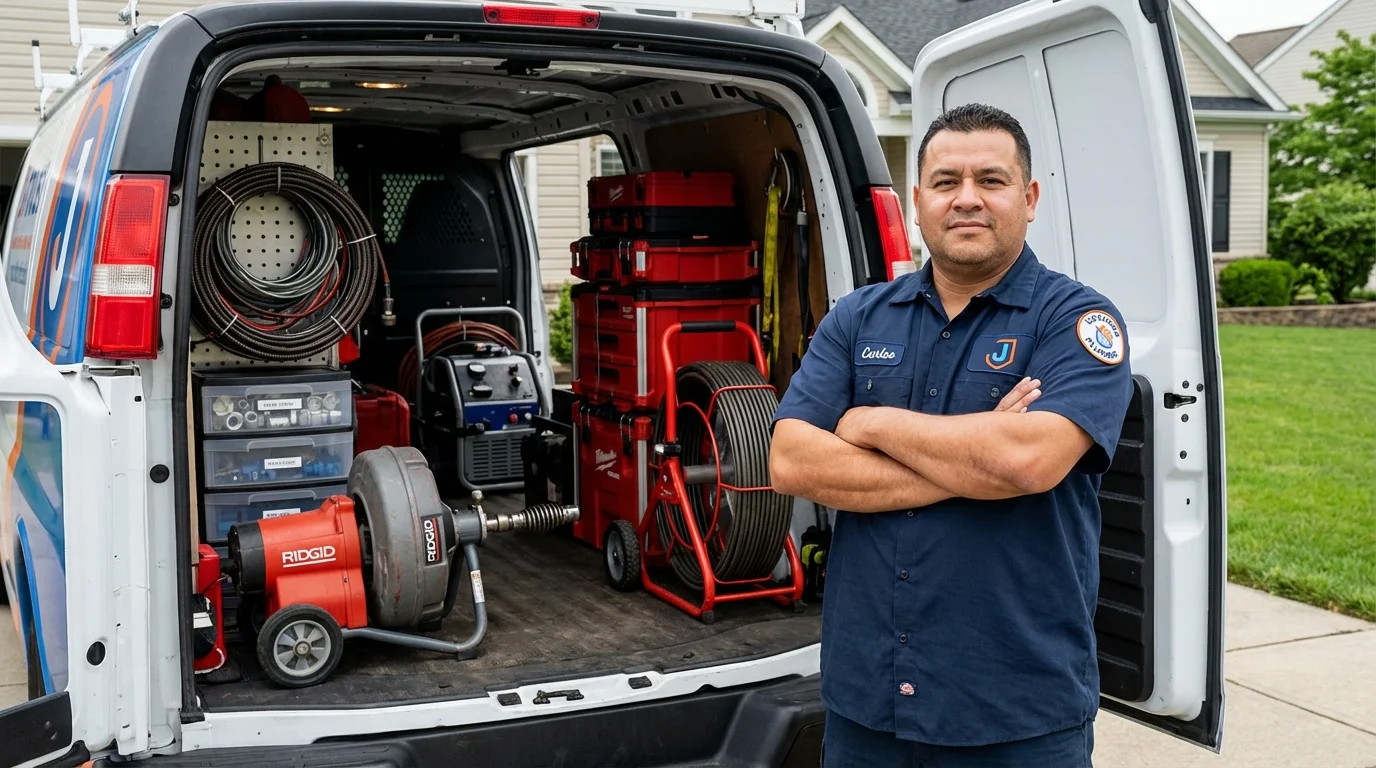 Professional drain cleaning equipment and Johns Plumbing LLC plumber in Sutter