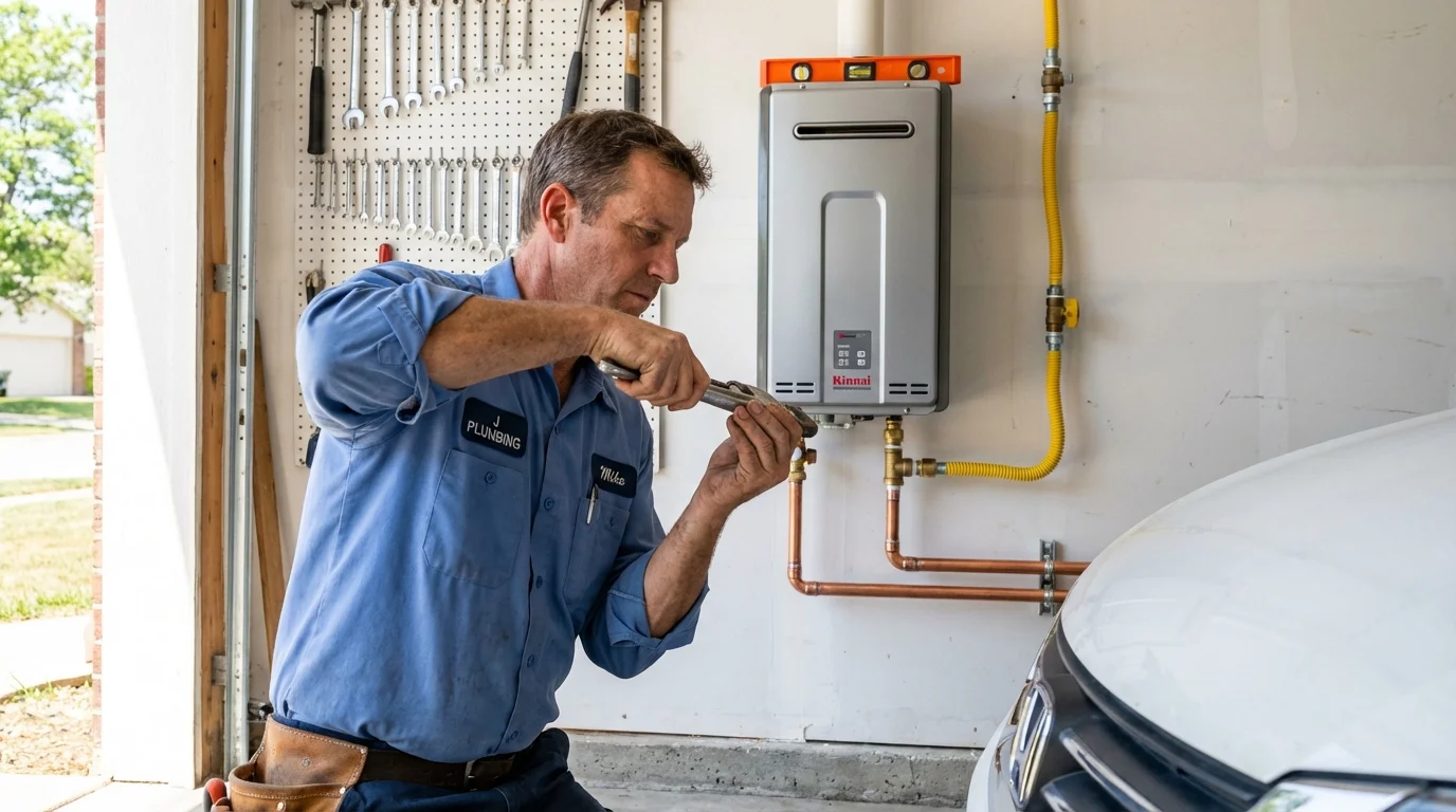 Tankless water heater installation by a Johns Plumbing LLC plumber in Sutter
